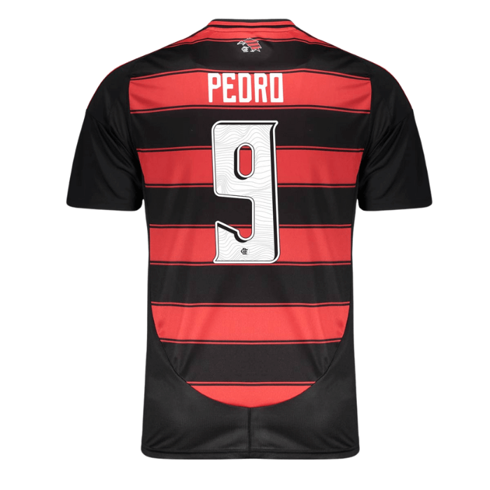 Camisa Flamengo I Pedro #9 2025/26 Masculina Adidas - Vermelho e Preto