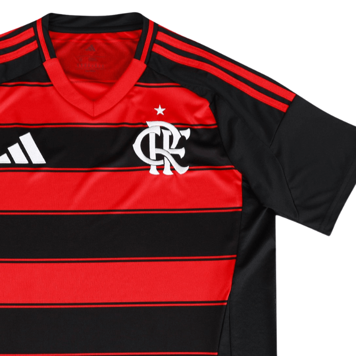 Camisa Flamengo I B. Henrique #27 2025/26 Masculina Adidas - Vermelho e Preto