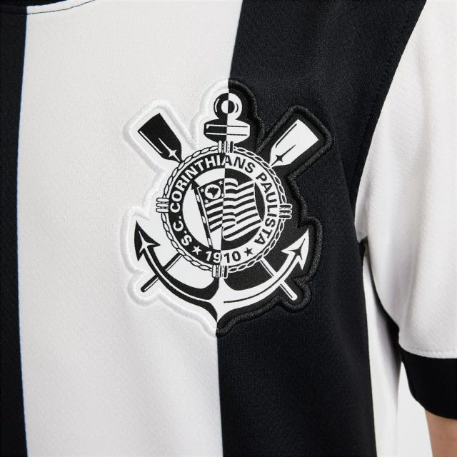 Conjunto Infantil Corinthians III 2024/25 - Branco e Preta
