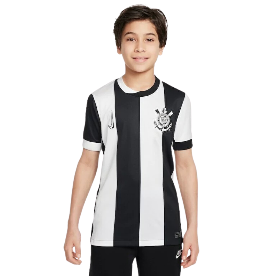 Conjunto Infantil Corinthians III 2024/25 - Branco e Preta
