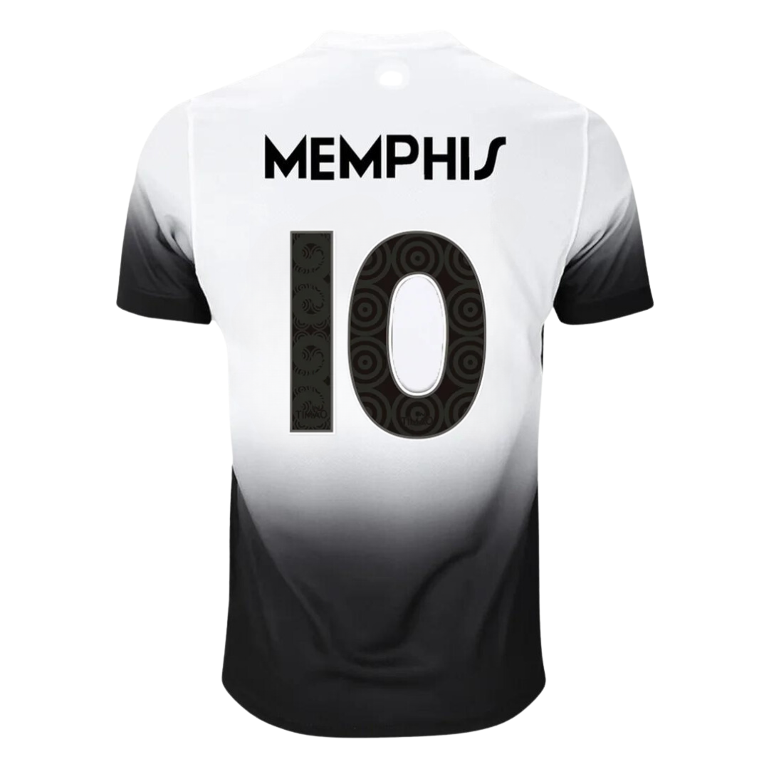Camisa Corinthians I 2024/25 "Memphis 10" - Branca e Preta