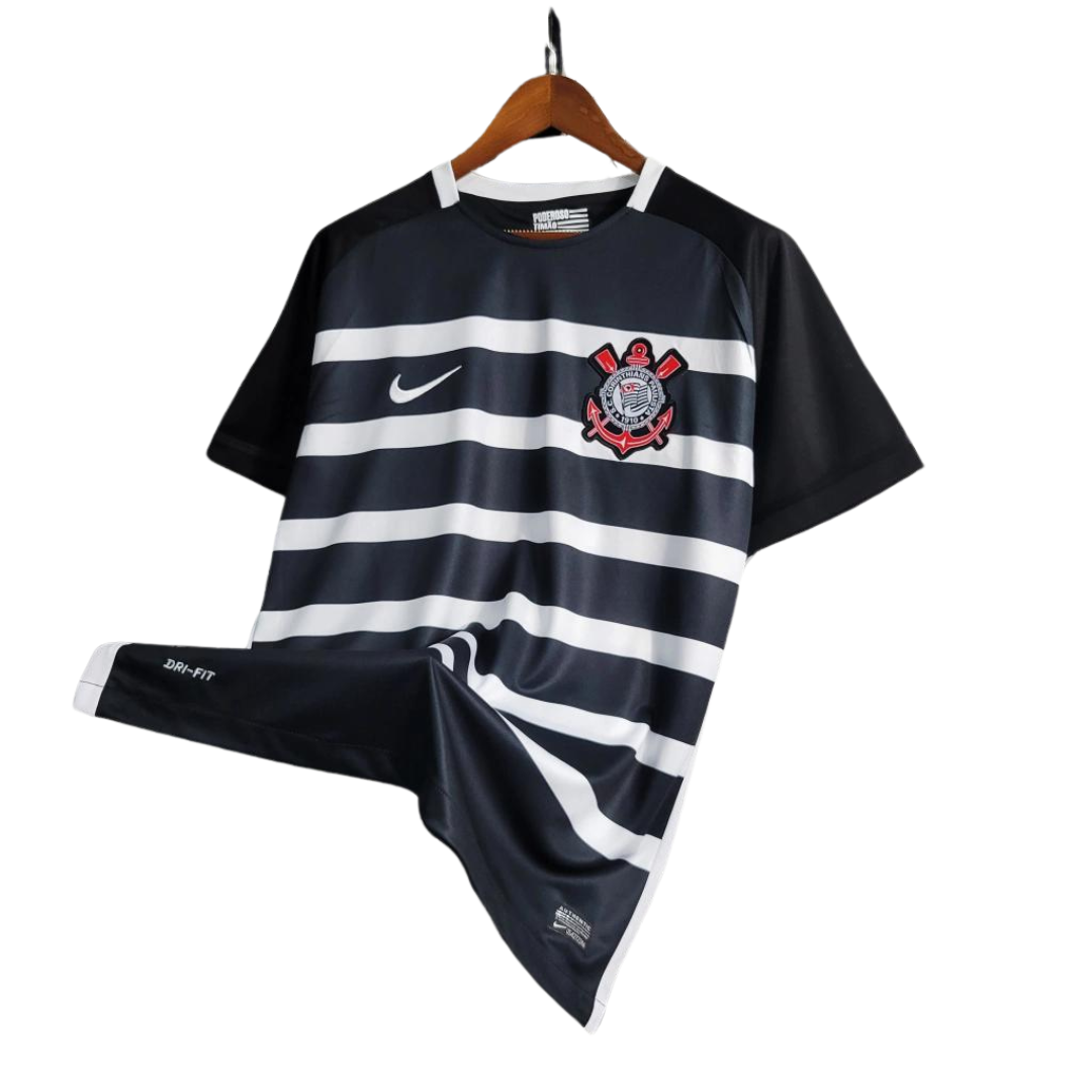 Camisa Corinthians Retrô 2014/15 Masculina - Branca e Preta