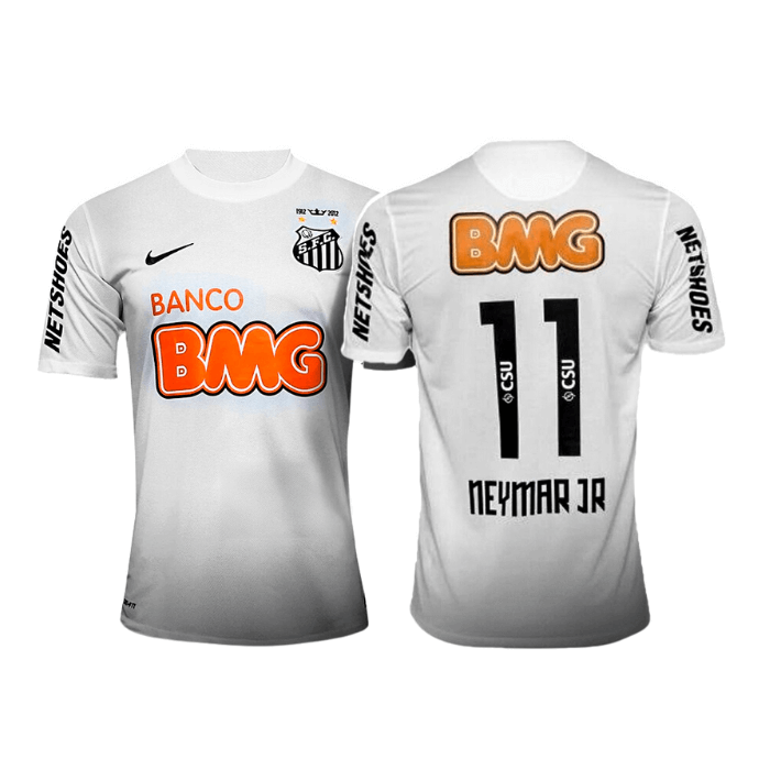 Camisa Santos Retrô 2012/13 Neymar #11 Torcedor Masculina - Branco