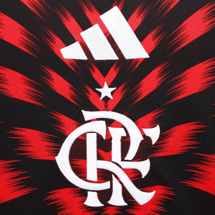Camisa Flamengo Pré Jogo 2025/26 Masculina Adidas - Vermelho e Preto