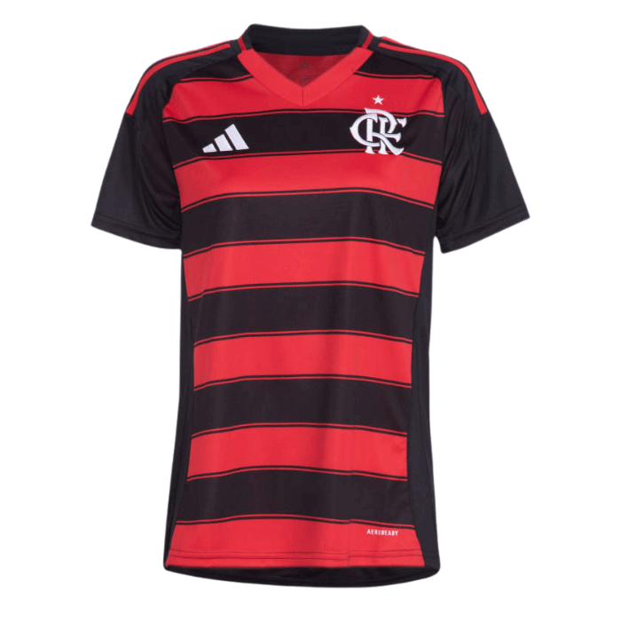 Camisa Flamengo I 2025/26 Feminina Adidas - Vermelho e Preto