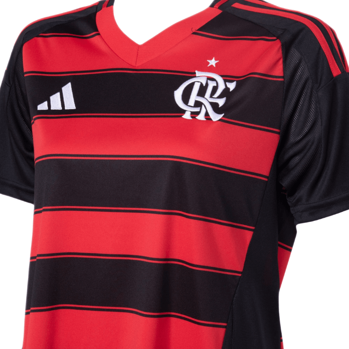 Camisa Flamengo I 2025/26 Feminina Adidas - Vermelho e Preto