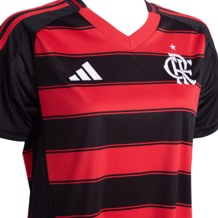 Camisa Flamengo I 2025/26 Feminina Adidas - Vermelho e Preto