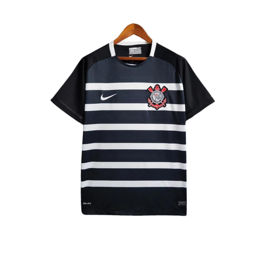 Camisa Corinthians Retrô 2014/15 Masculina - Branca e Preta