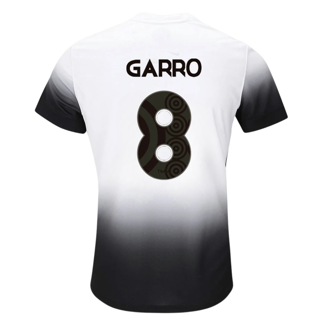 Camisa Corinthians I 2024/25 "Garro 8" - Branca e Preta