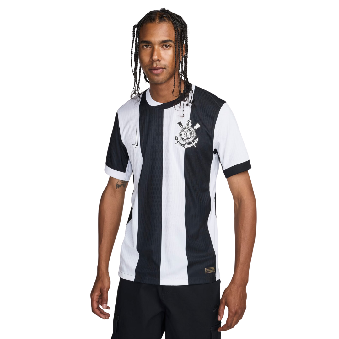 Camisa Corinthians III Versão Jogador 2024/25 Masculina - Branca e Preta