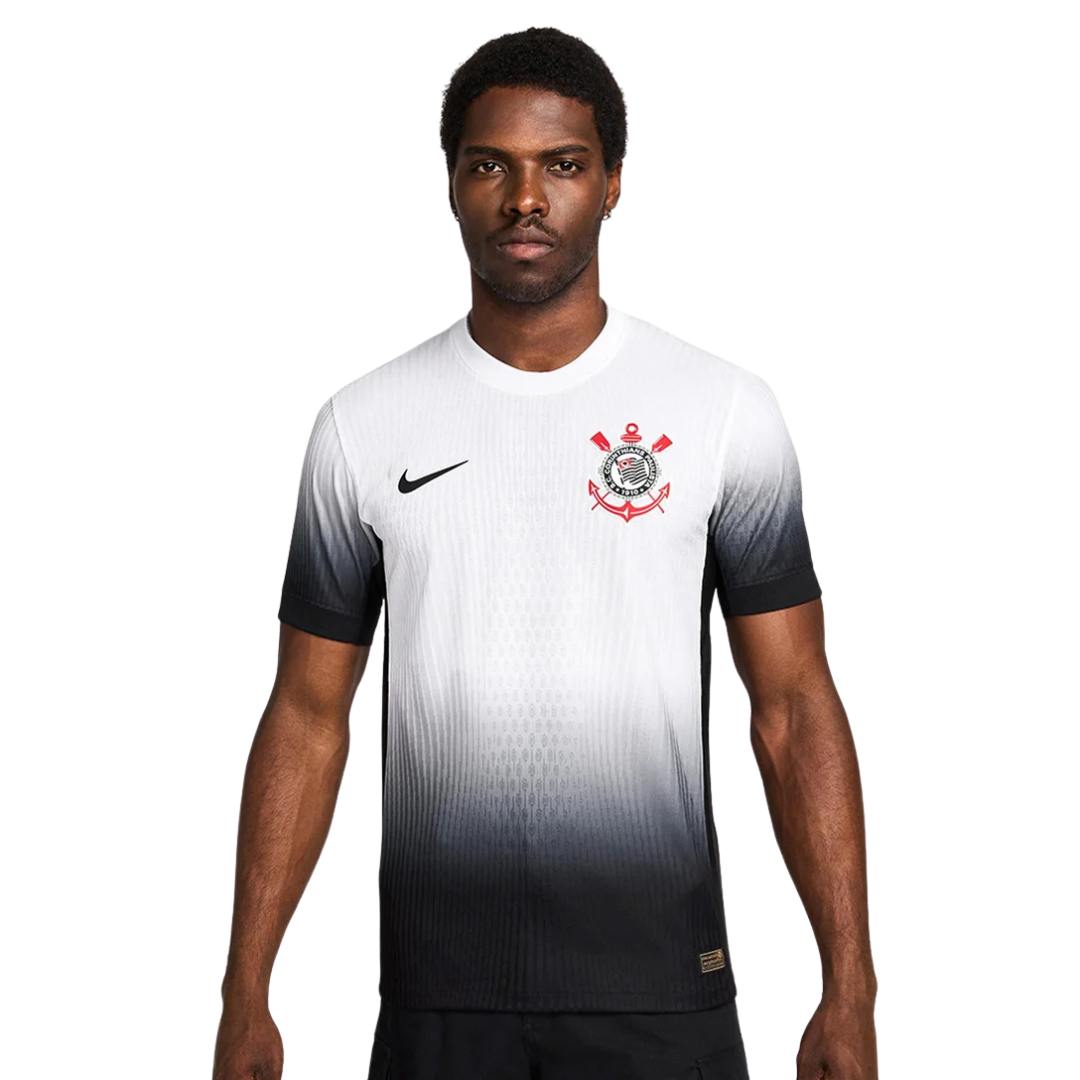 Camisa Corinthians I Versão Jogador 2024/25 Masculina - Branco e Preta