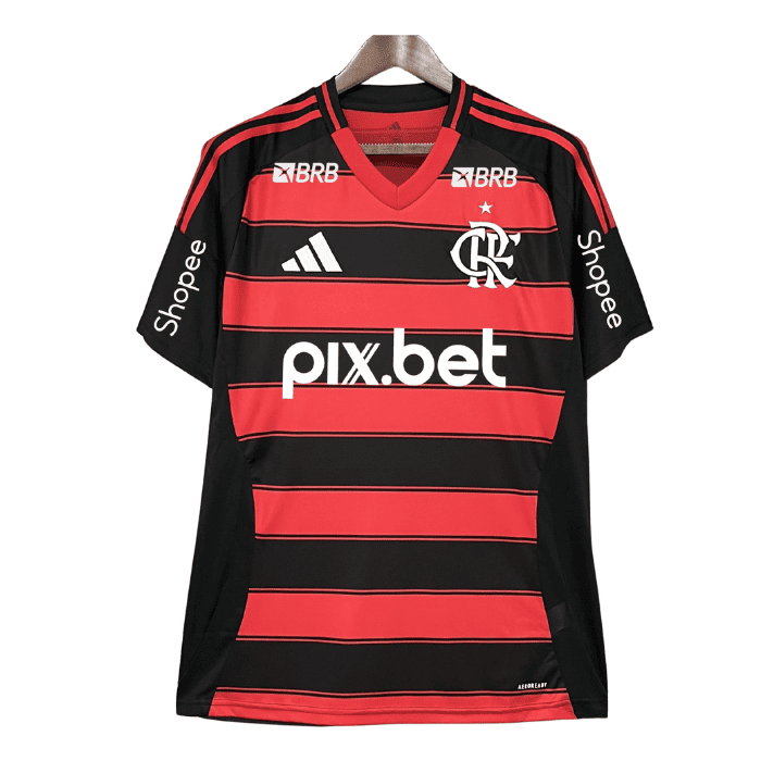 Camisa Flamengo I De Arrascaeta #10 2025/26 Masculina Adidas - Vermelho e Preto